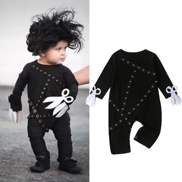 Baby Toddler Boys Edward Scissorhands Halloween Romper Jumpsuit Costume - Picture 1 of 7